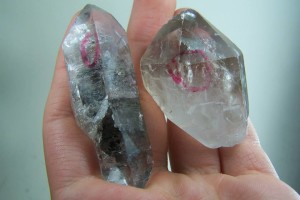 (2) Enhydro Quartz crystals from Tibet