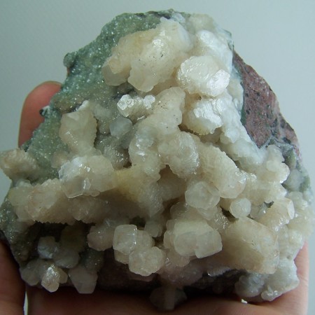 Calcite crystals with Duftite from Tsumeb Mine, Tsumeb, Otjikoto Refion, Namibia