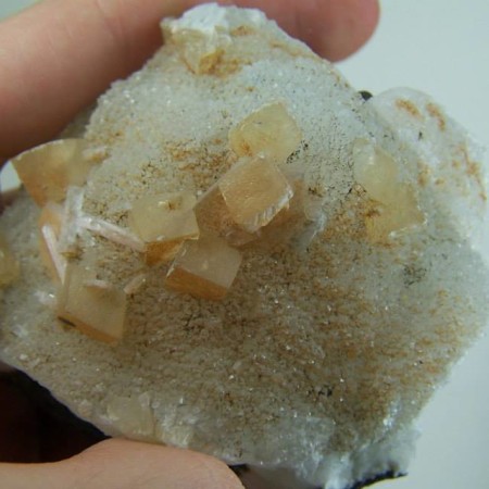 Calcite crystals on Quartz from India