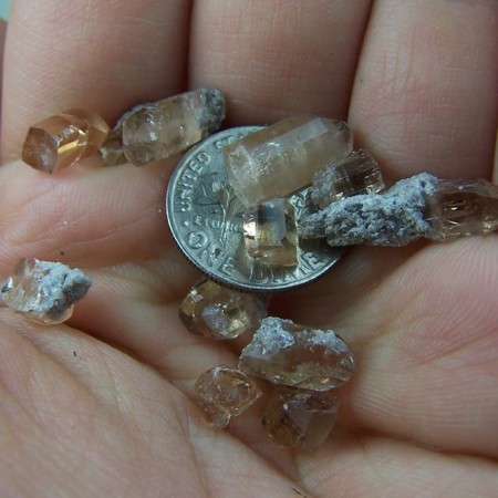 (12) Topaz crystals from Wah Wah Mtns., Utah
