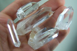 (5) Lemurian seed Quartz crystals from Columbia