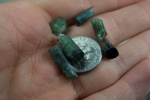(6) Elbaite Tourmaline crystals from Santa Rosa Mine, Brazil