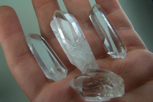 (4) Lemurian seed Quartz crystals from Columbia