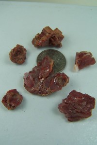 (6) Vanadinite crystals from Mibladen, Morocco