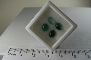 (4) Emerald cabochons from Muzo Mines, Columbia