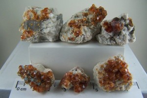 (6) Spessartite Garnet specimens from Tongbei Province, China