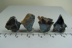 (4) Rutile on Hematite specimens from Novo Horizonte, Bahia, Brazil
