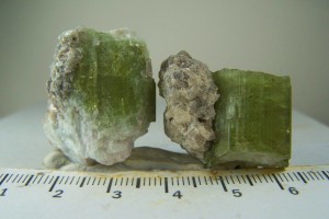 (2) green Tourmaline crystals from Minas Gerais, Brazil