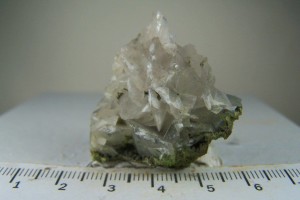 Calcite on Duftite from Tsumeb Mine, Tsumeb, Otjikoto Region, Namibia