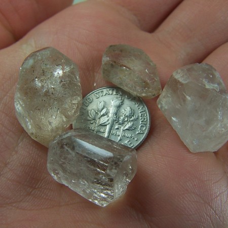 (4) Topaz crystals from Pakistan