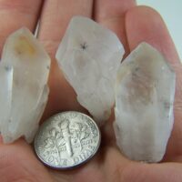 (3) Hollandite included Quartz crystals from Madagascar