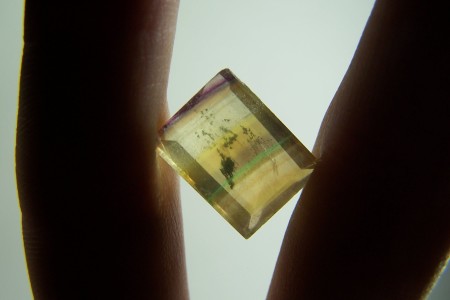 Faceted color zoned Fluorite from China