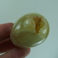 Prehnite carved egg from Bendoukou, Keyes Region, Mali