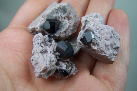 (3) Garnet var. Spessartite on Rhyolite from Garnet Hill, Nevada