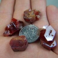 (4) Vanadinite crystals from Mibladen, Morocco