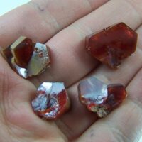 (4) Vanadinite crystals from Mibladen, Morocco