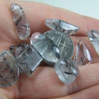 (9) Tourmalinated Quartz cabochons from Minas Gerais, Brazil