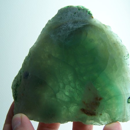 Banded green Fluorite slice from China