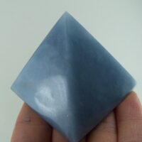 Anhydrite “Angelite” carved pyramid from Peru