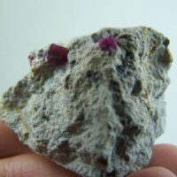Red Beryl (Bixbite) crystals on Rhyolite from Wah Wah Mtns, Beaver Co., Utah