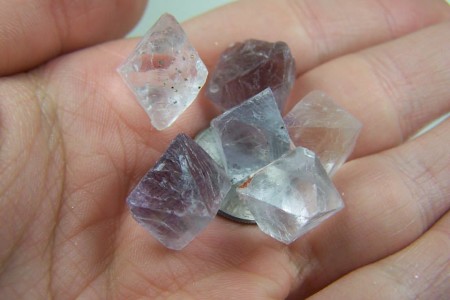 (6) Fluorite cleaved octahedrons from China