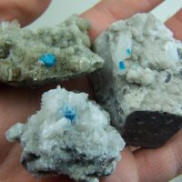 (3) Cavansite with Stilbite on Basalt from Pune, India