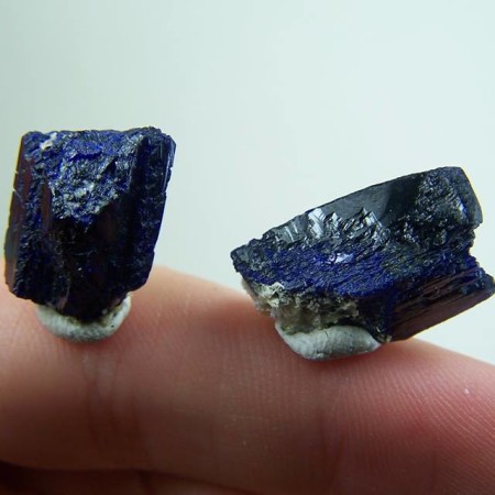 (2) Azurite crystals from Mibladen, Morocco