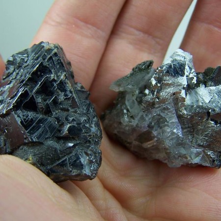 Sphalerite crystal from Peru & Arsenopyrite cluster from Mexico