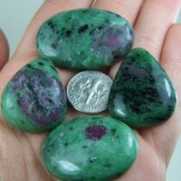 (4) Ruby in Zoisite cabochons