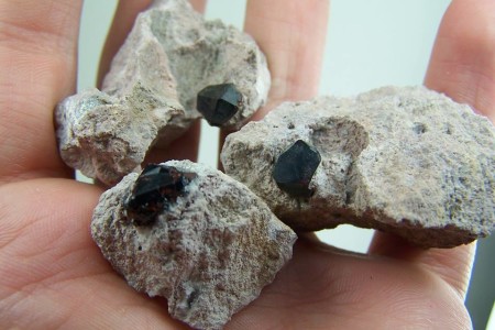 (3) Garnet var. Spessartite on Rhyolite from Garnet Hill, Nevada
