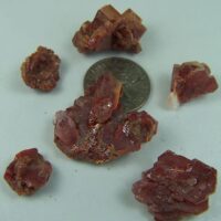 (6) Vanadinite crystals from Mibladen, Morocco