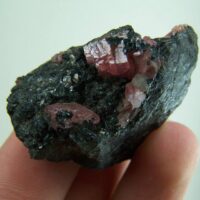 Rhodochrosite crystals on matrix from Peru