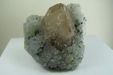 Calcite on Quartz from Nasik, India