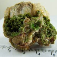 Pyromorphite on Quartz from New Chester Co., Mine, Phoenixville, Chester Co., Pennsylvania