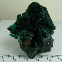 Malachite after Azurite crystals on matrix from Milpillas Mine, Sonora, Mexico