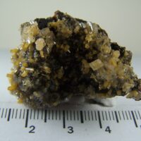 Mimetite with Calcite on matrix from San Antonio Mine, Chihuahua, Mexico