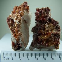 (2) Hematite coated Calcite & Quartz specimens from Morocco