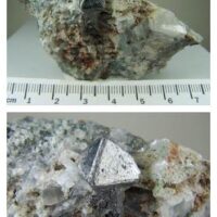 Carrollite on Calcite from Kamoya South Mine, Katanga Democratic Republic of Congo