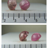 (2) Pink Elbaite Tourmaline cabochons from Himalaya Mine, San Diego Co., California