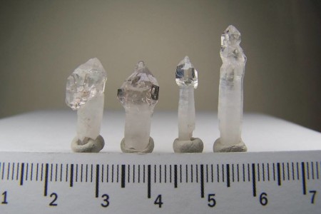 (4) Quartz scepters from Liliana Mine, Mexico