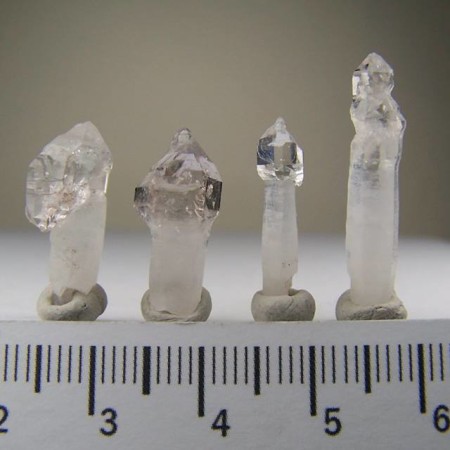 (4) Quartz scepters from Liliana Mine, Mexico