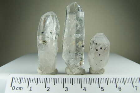 (3) Clinochlore included Quartz specimens from Minas Gerais, Brazil