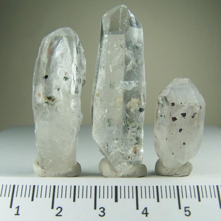 (3) Clinochlore included Quartz specimens from Minas Gerais, Brazil