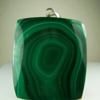 Malachite cabochon pendant from Democratic Republic of Congo