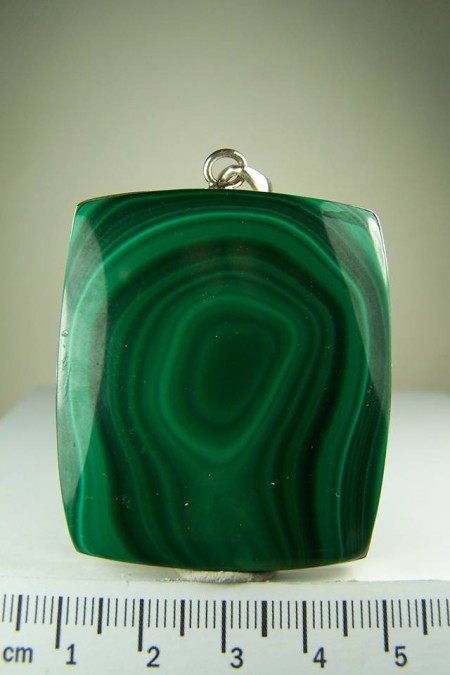 Malachite cabochon pendant from Democratic Republic of Congo