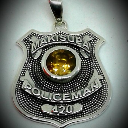 Sterling Silver Phish Makisupa Policeman Badge